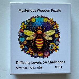 New Mysterious Wooden Puzzle Bee Design A5 – 5A Challenge Jigsaw Gift